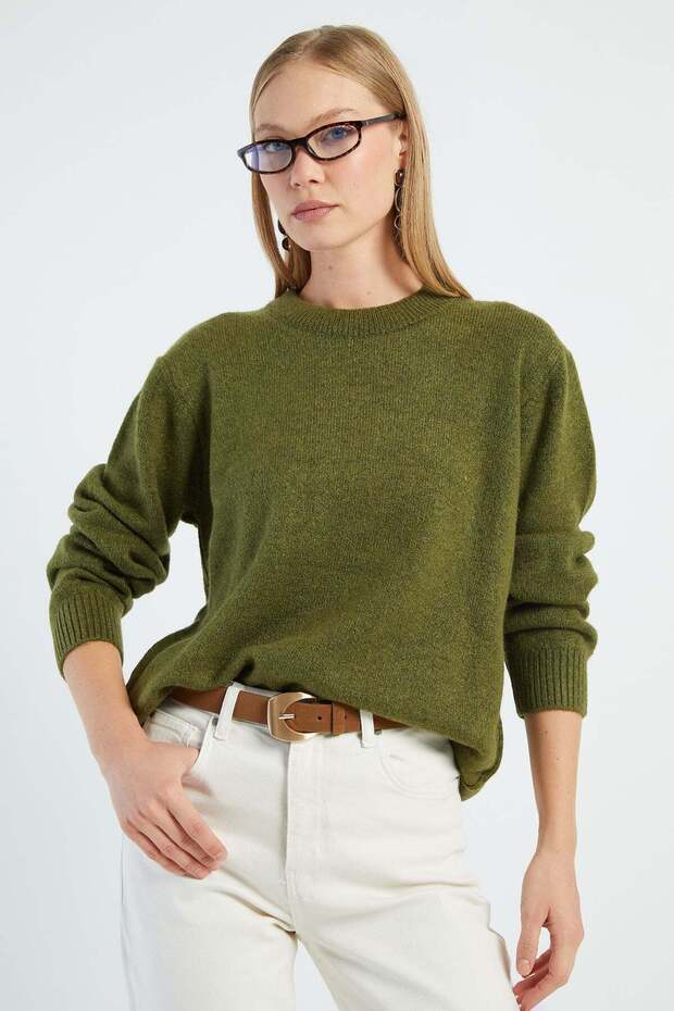 Basic Crew Neck Casual Knit Sweater