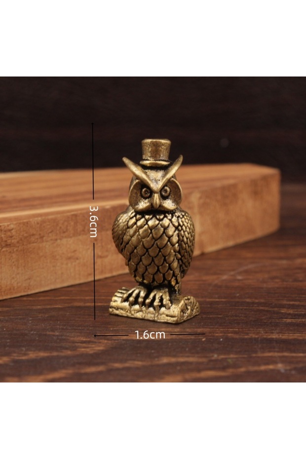 B Owl Figure Brass Ornament Creative Small Ornament Brass Small Ornament Handicraft Home Decor