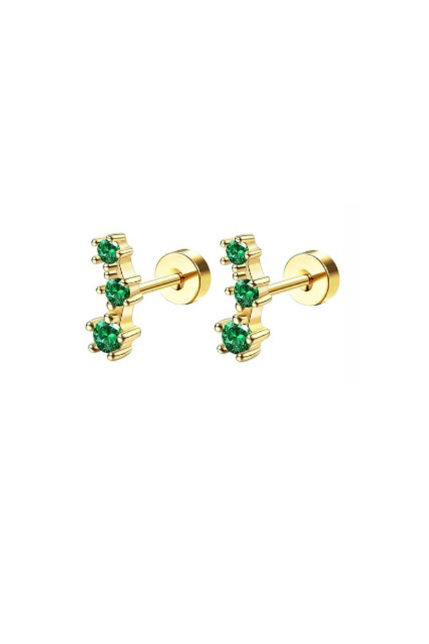 S3-2pcs-golden 2 Pcs Hypoallergenic Tiny 20G Stainless Steel Stud Earrings for Women, Dainty CZ Cart