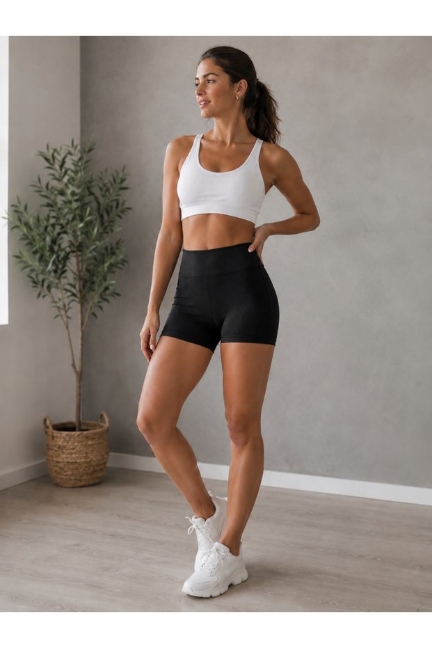Women's Black Camisole Sports Tights