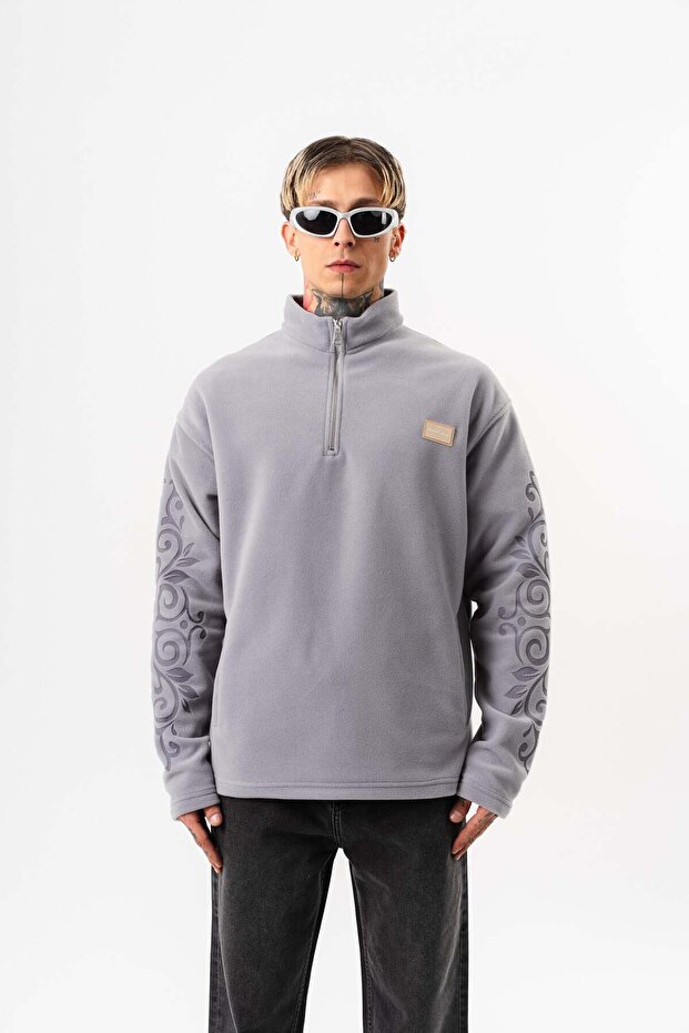 Men's Ffb Half-Zip Oversize Fleece Jacket Gray