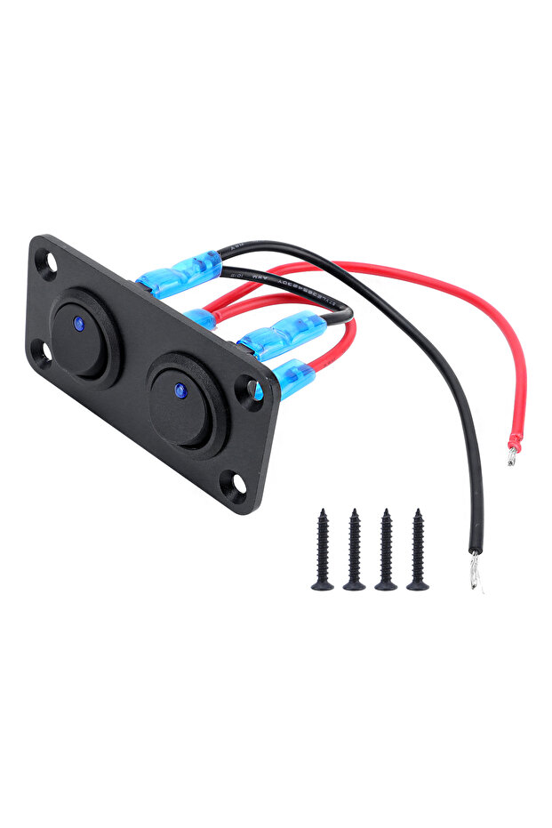 لوحة مفاتيح دائرية زرقاء CP-5260-02 بقوة 20 أمبير مع مفتاح تحكم ثلاثي الأطراف من الألومنيوم مقاوم للماء بجهد 12 فولت، مناسبة لـ