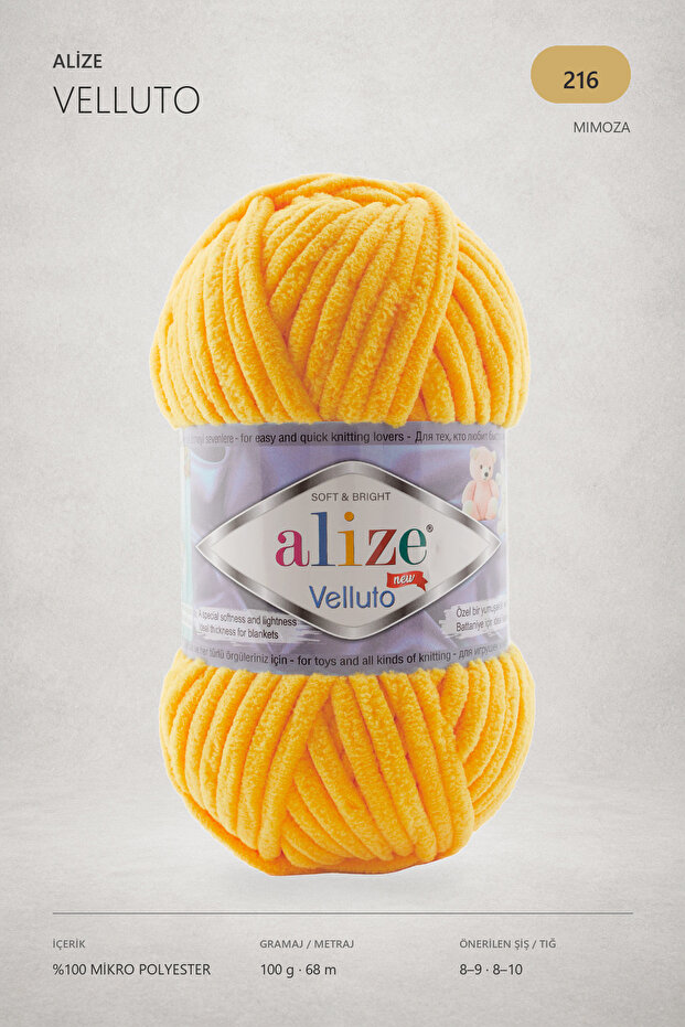 Velluto Thick Velvet Hand Knitting Yarn 216 Mimosa