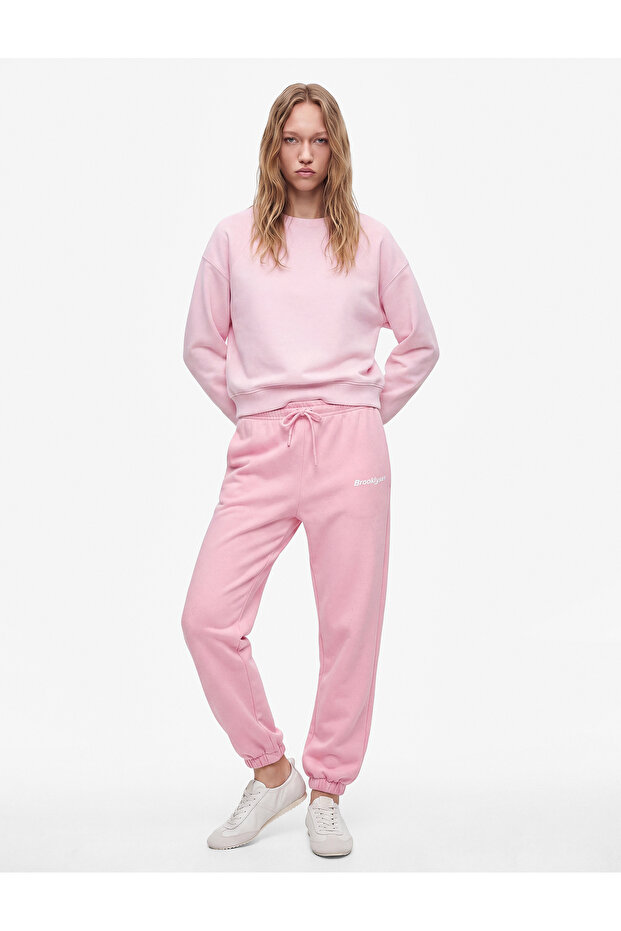 Comfortable Fit Printed Elastic Leg Glittery Shiny Jogger Sweatpants