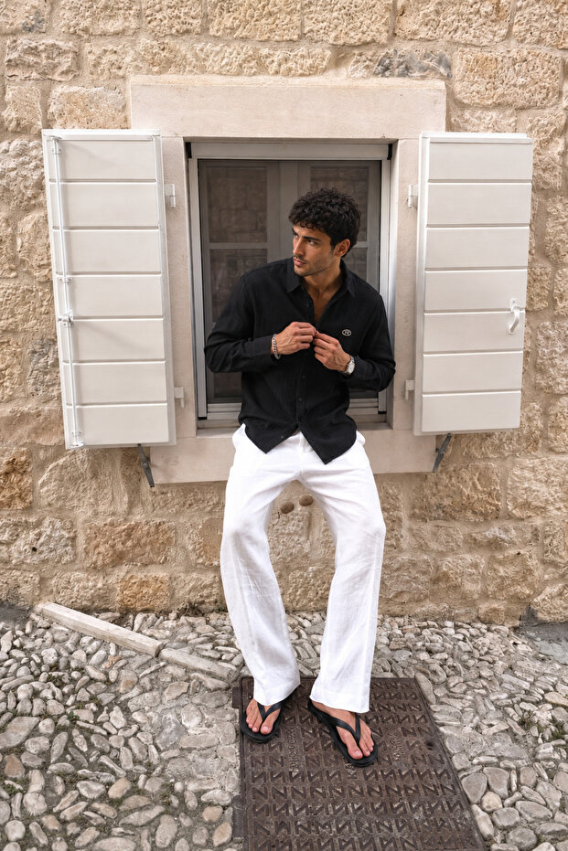 Men's Muslin Oversize Shirt Black