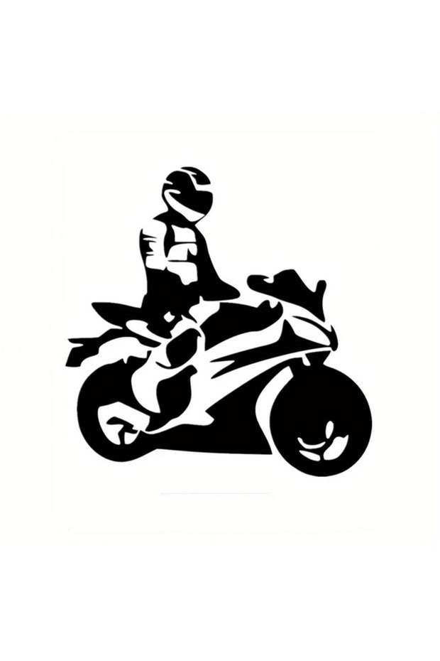 1PC 1PC Motorcycle Rider Silhouette Sticker, Waterproof Vinyl Decal for Bike Car Helmet Decoration