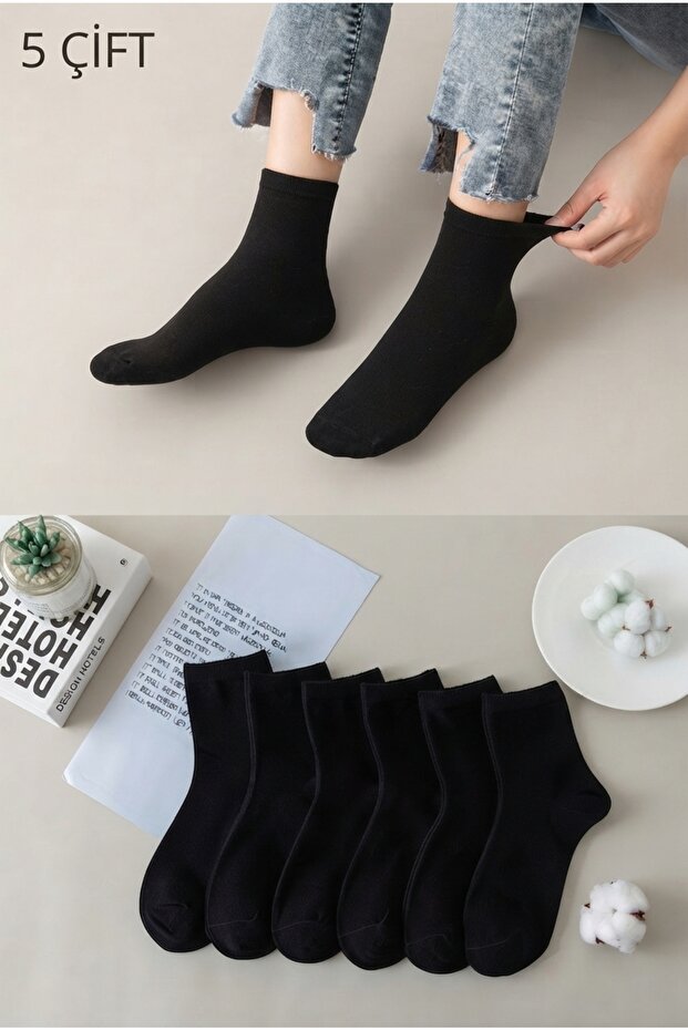 Cotton Black Women's Socks 5-Pack