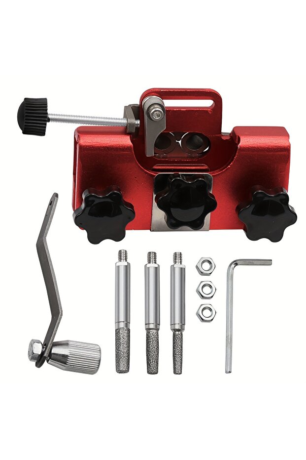 Red Fast Chainsaw Sharpening Kit, Portable Hand Crank Chain Saw Sharpener Tool, Sharpener Accessorie