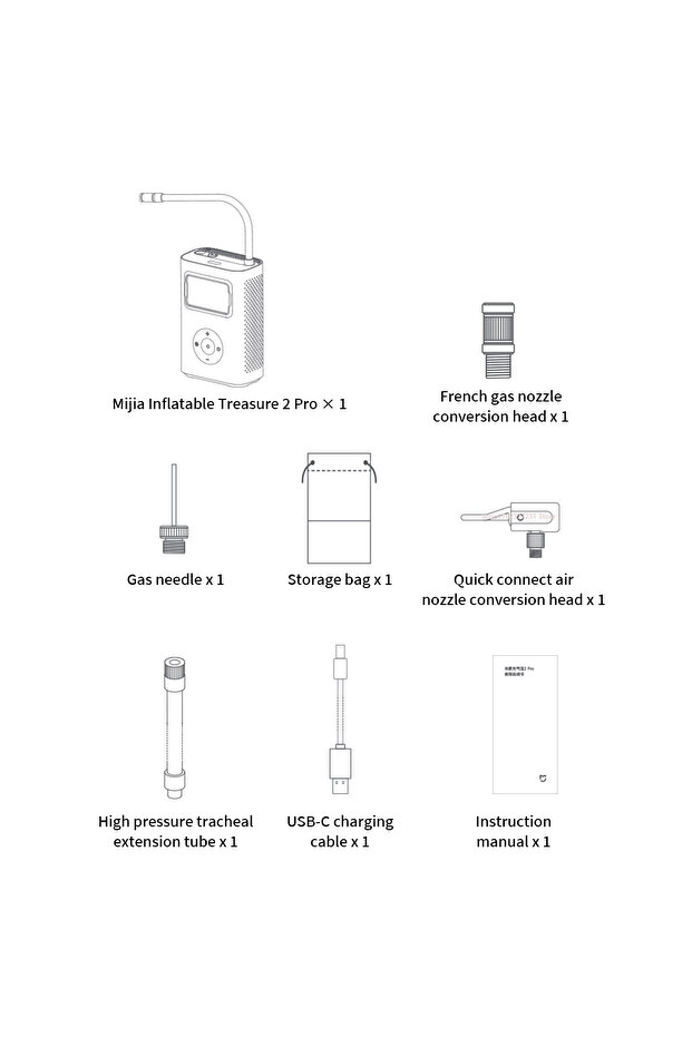 MIJIA Air Pump 2 Pro New MIJIA Air Pump 2 Pro Portable Electric Air Compressor Mi Inflatable Treasur