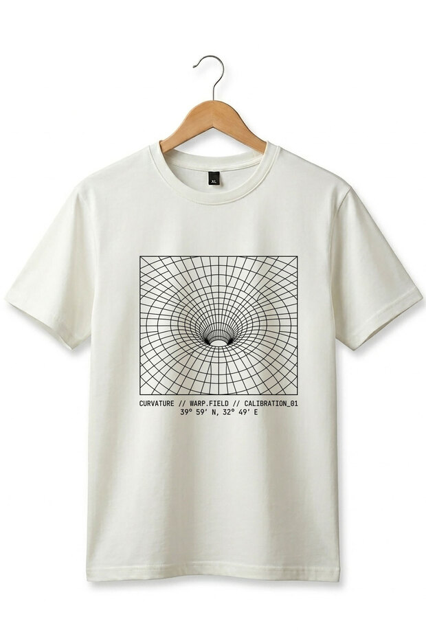 Unisex Geometric Wormhole Space Printed Y2K Street Wear 100% Cotton Crew Neck Basic Tshirt