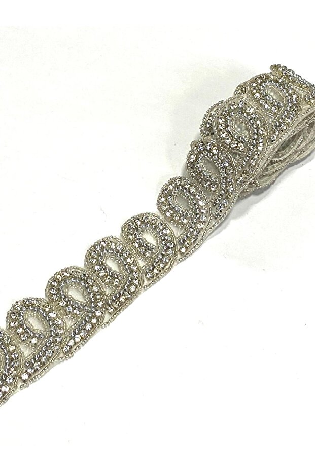 Stone Strip / 90 cm / Stone Strip with Vertical Stones / Silver