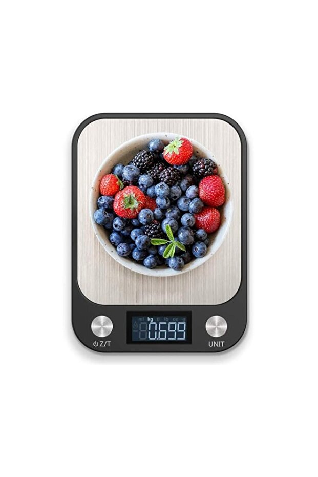 ROYAL POLAR Food Weighing Scale with Large LCD Display,Electronic Kitchen Scale,Kitchen Scale Digital (Black, 10 KG)