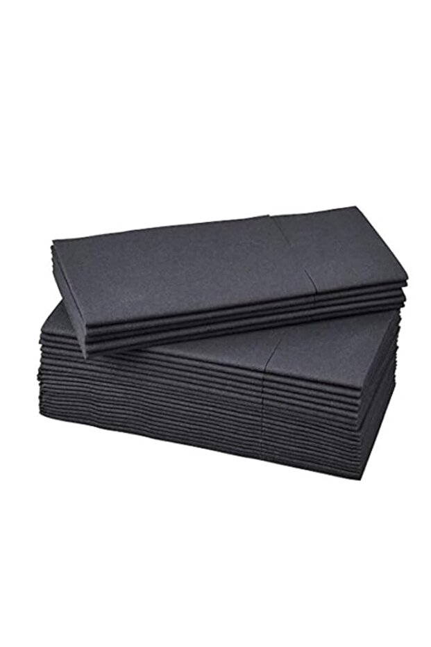 Ikea MOTTAGA Paper napkin, black, 38x38 cm