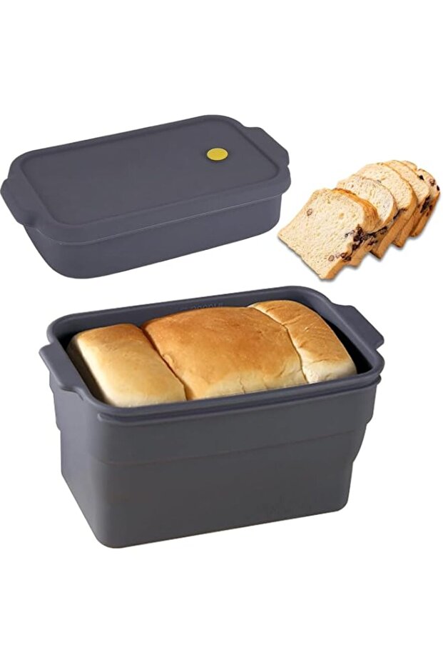 YelaJoy Silicone Bread Pan with Lid - Nonstick, Heat-Resistant & Foldable, Ideal Pullman Loaf Pan for Homemade Bread Baking