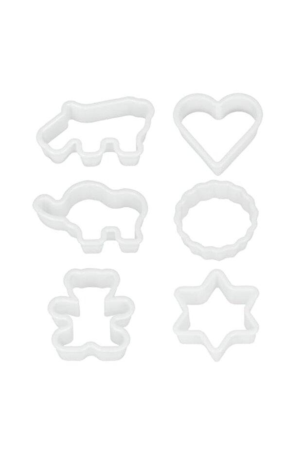 Metaltex 6-Piece Plastic Cookie Cutter Set – Assorted Shapes, Durable PP Material for Baking & Crafts