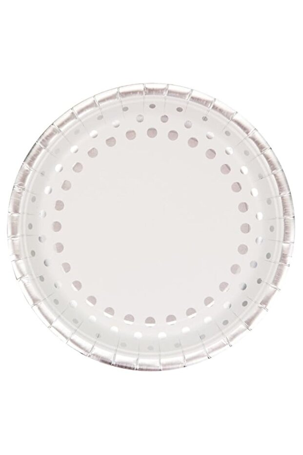 Creative Converting Sparkle Dinner Plates - Shine Silver/White