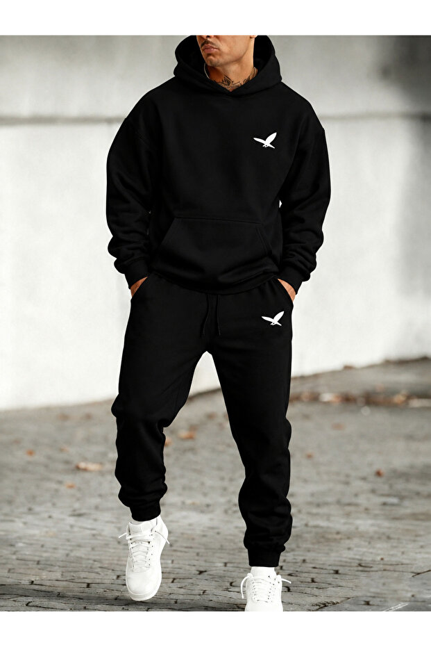 Sweatshirt Tracksuit Set Oversize Shaped Comfortable Fit Quality Fabric Krtll Printed