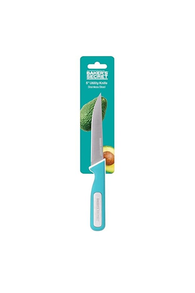Baker's Secret 5 Inch Peel Knife with Thermoplastic Rubber Handle – Durable Kitchen Tool for Precise Peeling & Comfortable Grip