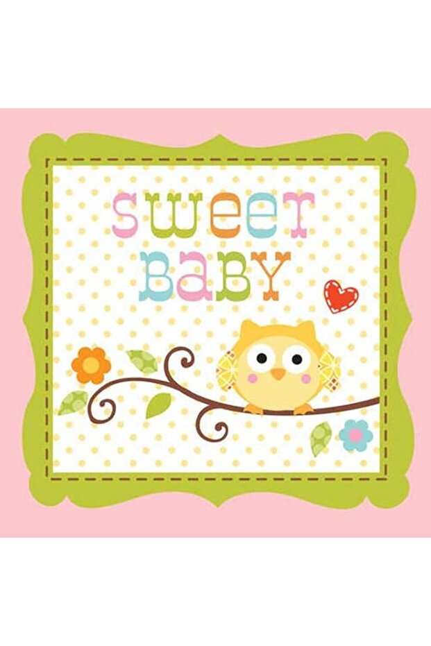 Creative Converting Happi Tree Sweet Baby Girl Beverage Napkins 16 Pieces