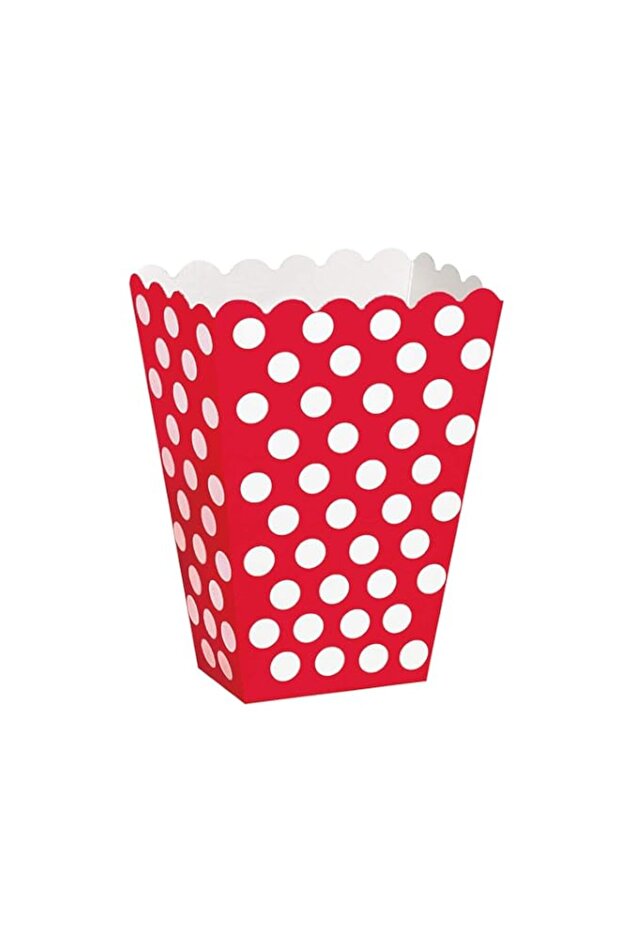 Unique Ruby Red Polka Dots Treat Boxes 8-Pieces