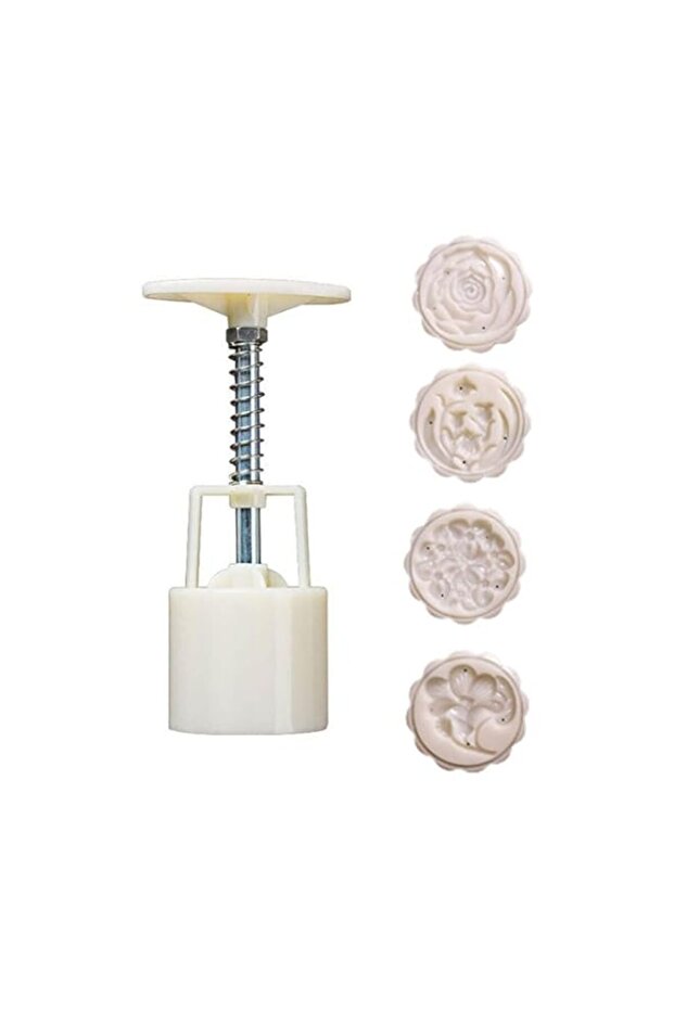 Eco-Friendly Abs Mooncake Mould With Accessories White 14.0X5.0X5.0Cm