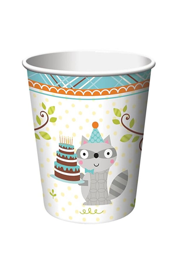 Creative Converting Happi Woodland Boy Hot/Cold Cup 8 Pieces, 9 Oz Capacity