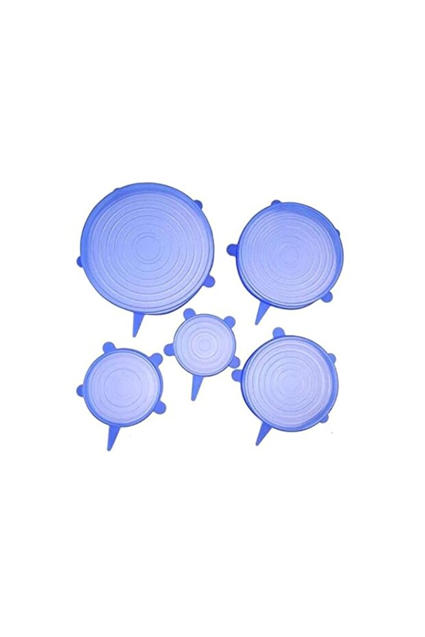 6-Piece Stretch Lids Blue