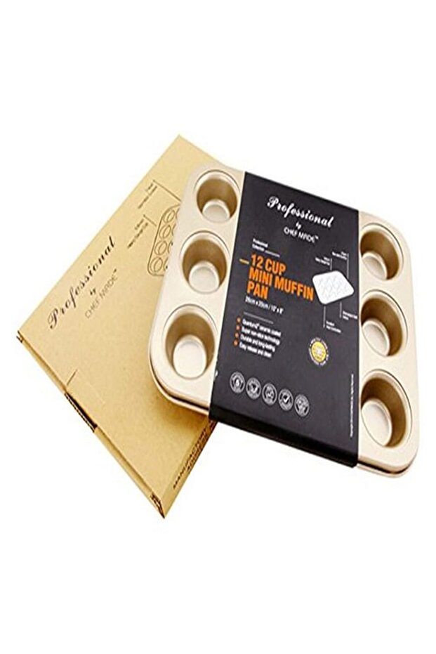 CHEFMADE Chef Made Non-Stick Mini Muffin Pan, Champagne, 12 Cup