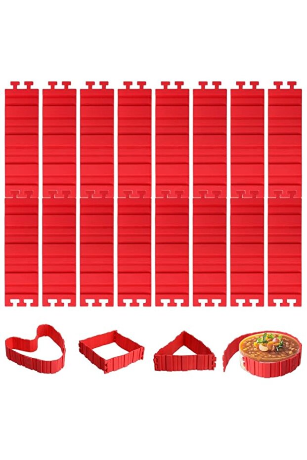16 Pack Silicone Cake Mold Magic Bake Snake, Silicone Cake Shapers for DIY Round Rectangular Heart Shape Cake Dessert, Ice Barrier for Tie Dye