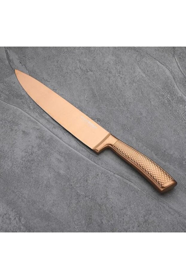 Danube Home Chef'S Delight Bistro Chef Knife 8 Inch Premium Copper Finish Sharp Stainless Steel Blade Ergonomic Handle Ideal For Precision Chopping And Slicing
