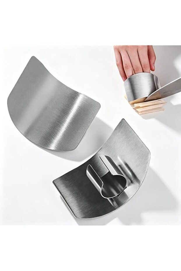 Stainless Steel Finger Guards 2Pcs, Kitchen Safety Knife Protector for Safe Vegetable Cutting, Slicing, Dicing, Chopping, Essential Cooking Tool