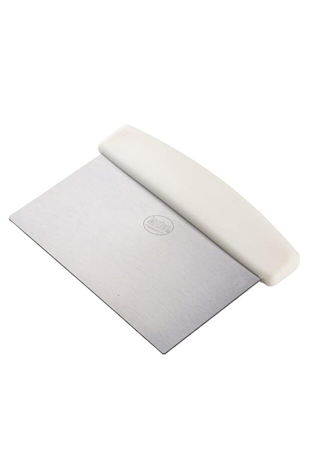 Tablecraft 4103W ABS Handled Stainless Steel Dough Sc, 6", White