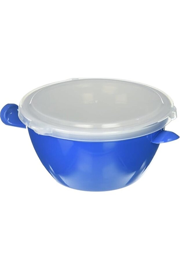 Handy Gourmet Cool Touch Micro Bowl, Microwave‑Safe, 24 oz. Heat‑Resistant Ceramic Inner with Outer Plastic Sleeve, Mini Microwave Bowl for Lunch, Soup, Ramen, Blue - JBR-5655