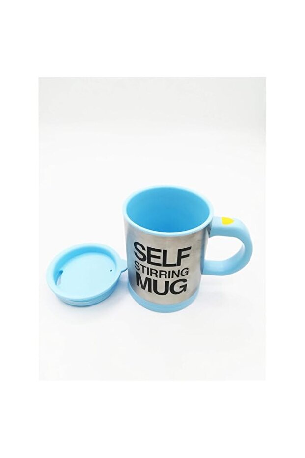 Automatic Electric Self Stirring Mug Coffee Mixing Drinking Cup Stainless Steel 350ml, Sky Blue