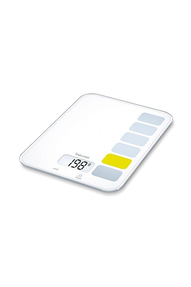 Beurer KS 19 Sequence Digital Kitchen Scale – 5kg Capacity, 1g Precision, Touch Key Operation, Tare Function, Sleek Glass Design