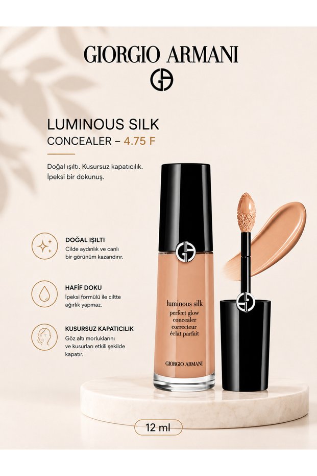 Luminous Silk Concealer 4.75 F 12 ml – Silky Textured, Bright and Naturally Radiant Liquid Concealer