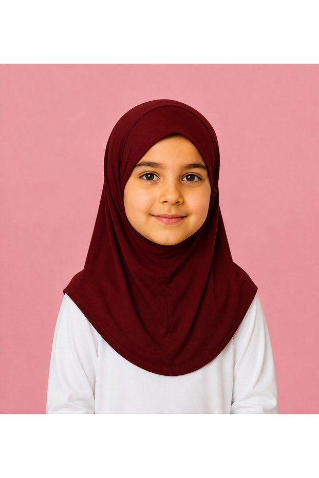 Girls Hijab for Kids – Modest Islamic Headscarf for Muslim Girls, Comfortable Pull-On Style Kids Hijab for Everyday Wear