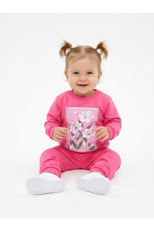 Cotton Floral Detailed 2-Piece Baby Girl Set
