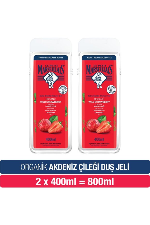 Shower Gel Mediterranean Strawberry 2X400 ml Moisturizing Herbal Ph Balanced Formula