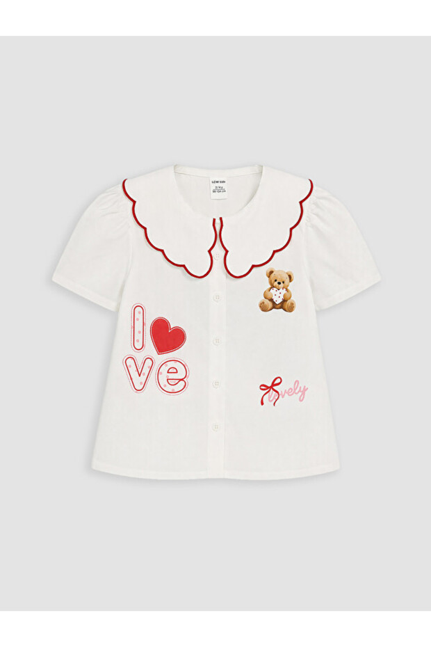 Esvab • Modern & Distinctive Bebe Roba Collar Printed Girls' Shirt