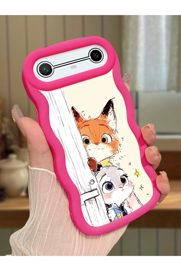 Tecno Spark Slim Compatible Case Camera Protector Red Silicone Lover Couple Phone Case Cartoon Pattern