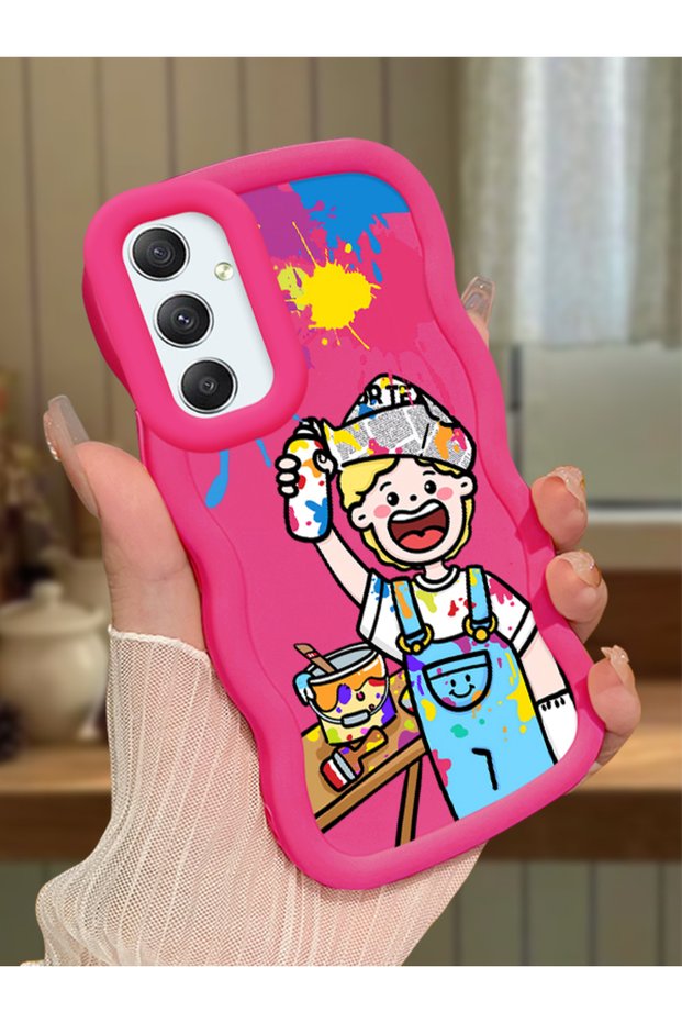 Samsung Galaxy A34 5g Compatible Case Camera Protective Red Silicone Couple Phone Case Cartoon Pattern