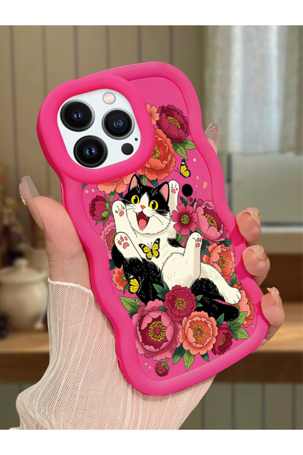 iPhone 13 Pro Compatible Case Camera Protector Red Silicone Lover Couple Phone Case Cat Case
