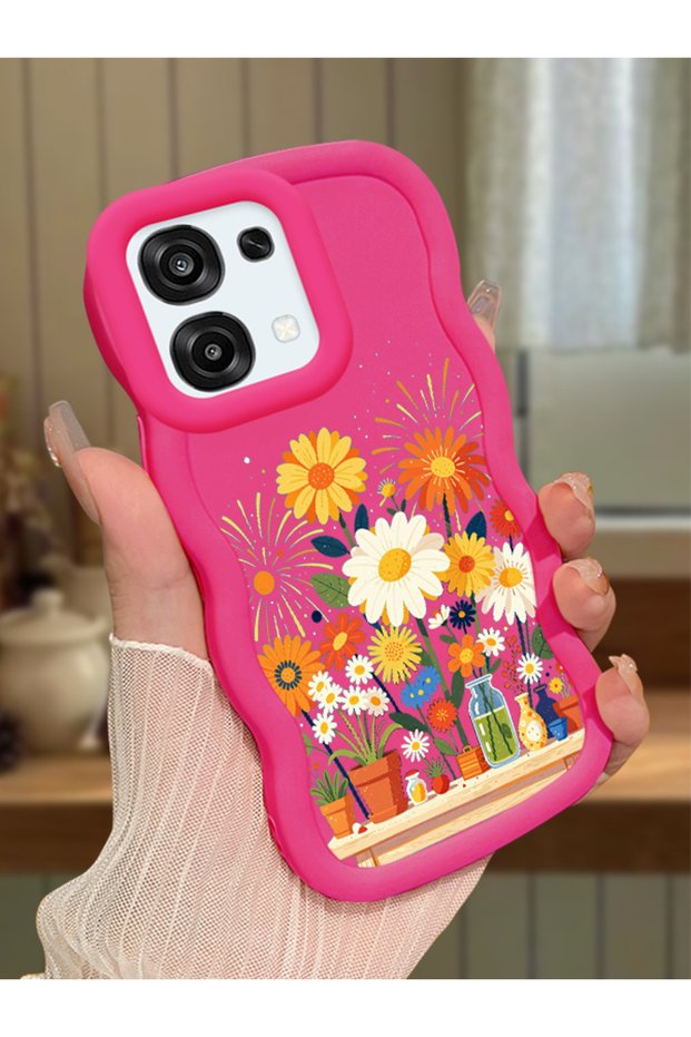 Oppo F31 5g Compatible Case Camera Protector Red Silicone Couple Phone Case Floral Case