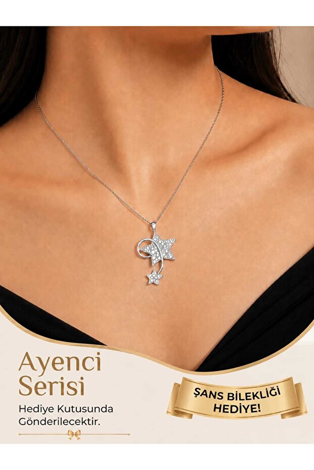 Women's Star Figured Zircon Stone Necklace