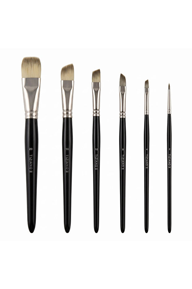 6-Piece Synthetic Acrylic and Oil Paint Brush Set