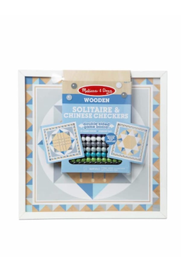 Wooden Solitaire & Chinese Checkers - BLUE