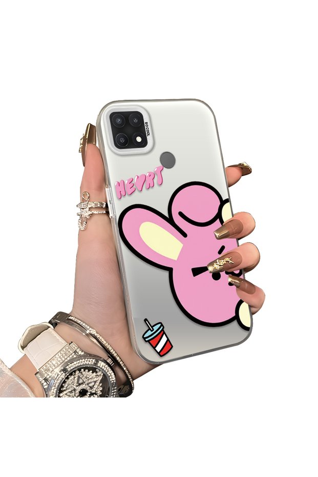 Oppo A15/A15S Compatible Hard Acrylic Back Silicone Edge Lens Protection Double Case