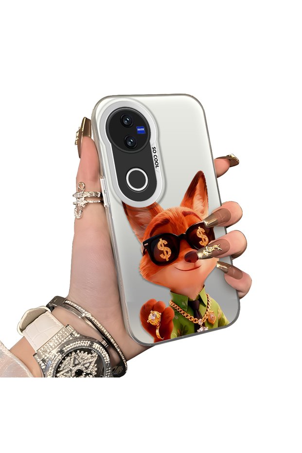 Vivo V50 Compatible Hard Acrylic Back Silicone Edge Lens Protection Double Case