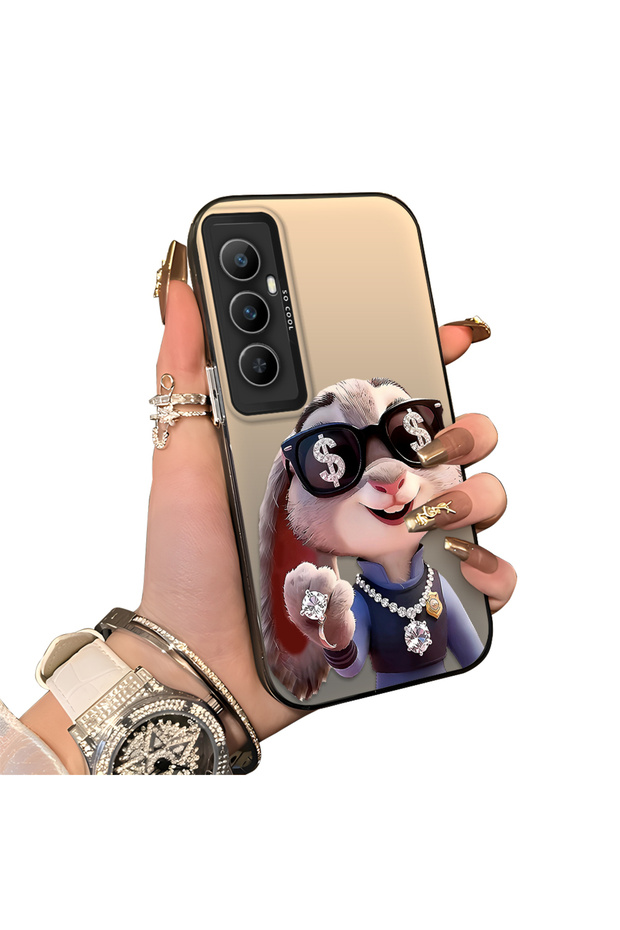 Realme C65 4g Compatible Hard Acrylic Back Silicone Edge Lens Protection Dual Case